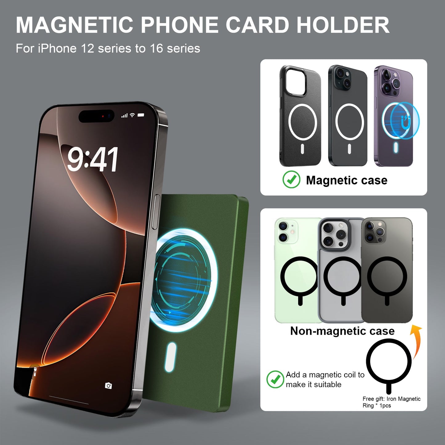 Minimalist Pop up Wallet with Money Clip, All Aluminum Slide Rfid Slim Card Holder